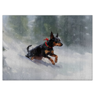 Dobermannpinscher jul snö vinter