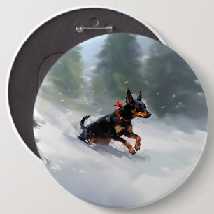 Dobermannpinscher jul snö vinter knapp