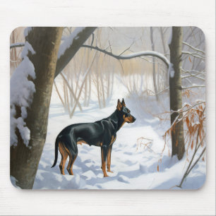 Dobermannpinscher Låt det snöa jul Musmatta