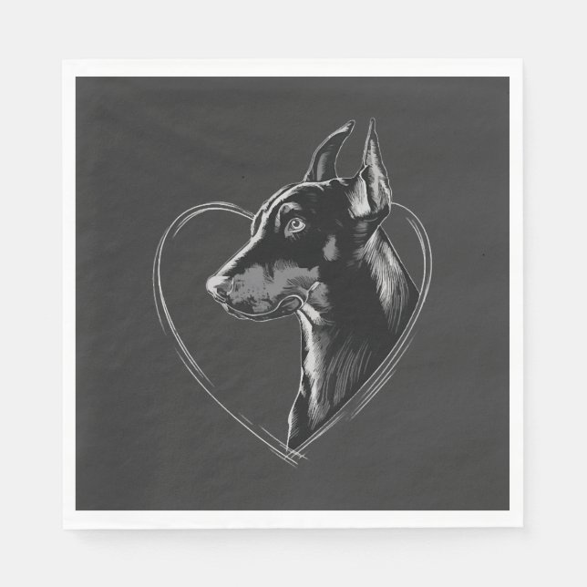 Dobermannpinscher Pappersservett (Framsidan)