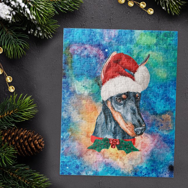 Dobermanns ras hund jul pussel (Skapare uppladdad)