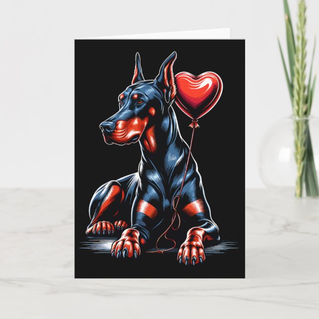 Dobermannvalentinsdag Hundägare Valentine  Kort (Framsida)