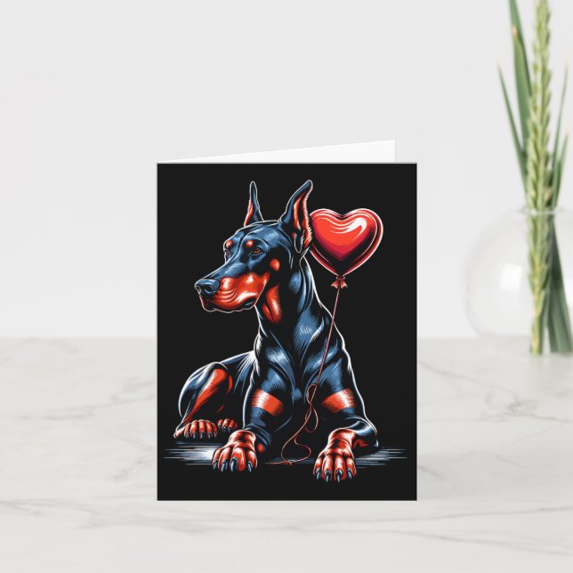 Dobermannvalentinsdag Hundägare Valentine  Kort (Framsida)