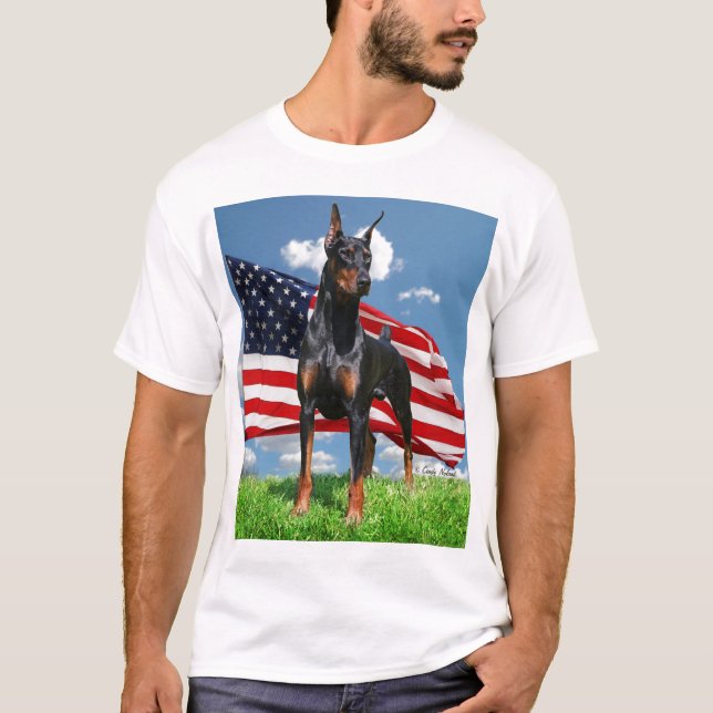 DobermanPinscher med flaggat-skjortan Tröja (Framsida)