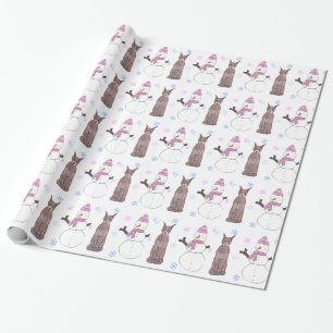 DobermanPinscher och snögubbe Presentpapper