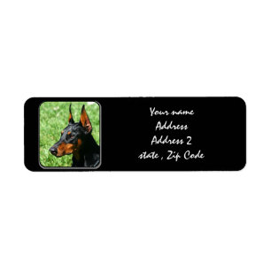 DobermanPinscher Returadress Etikett
