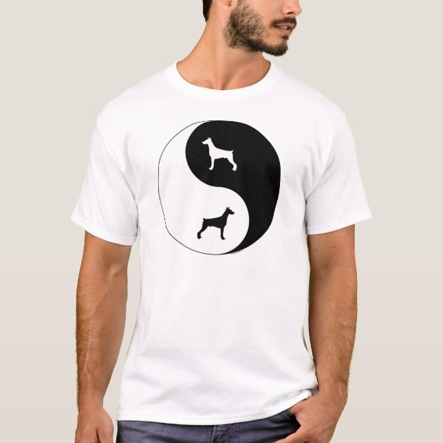 DobermanPinscher Yin Yang T Shirt (Framsida)