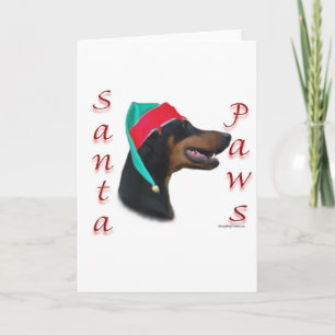 Dobermanpinscheren (blk) Santa tafsar Helgkort
