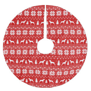 Dobermanpinscheren Silhouettes julmönster Julgransmatta Borstad Polyester