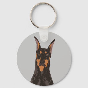 DobermanPinscherhund Keychain för hund älskare Nyckelring