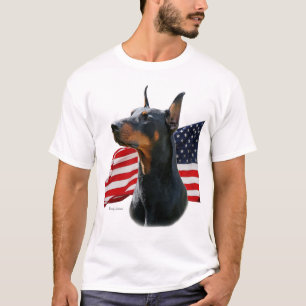 DobermanPinscherhuvud med flagga T Shirt