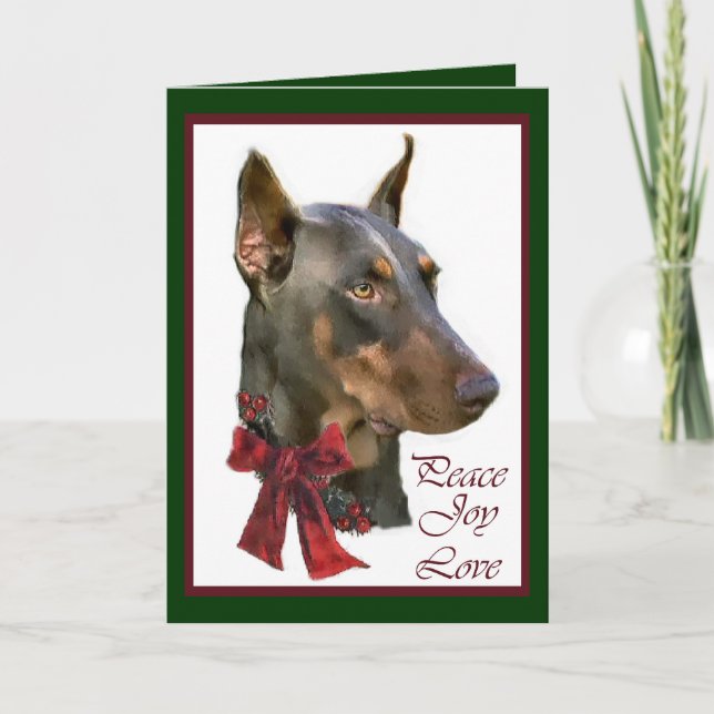 DobermanPinscherjul Helgkort (Framsida)