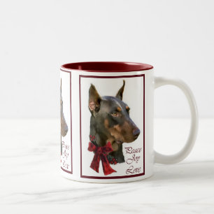 DobermanPinscherjul Två-Tonad Mugg