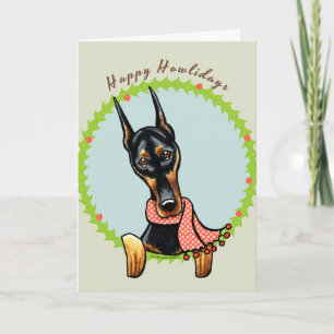 DobermanPinscherlycklig Howlidays Helgkort