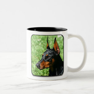 dobermanpinschermugg Två-Tonad mugg