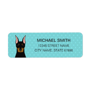 DobermanPinscherreturetiketter Returadress Etikett