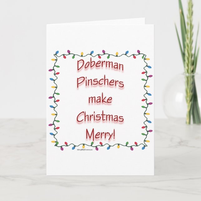 DobermanPinschers gör jul glad Helgkort (Framsida)
