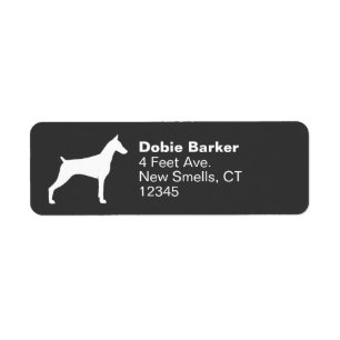 DobermanPinscherSilhouette Returadress Etikett
