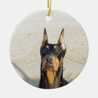 Dobermanprydnad Julgransprydnad Keramik
