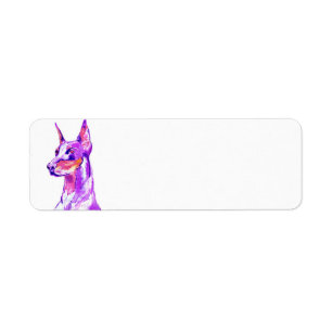 Dobermanrosaadressetiketter Returadress Etikett