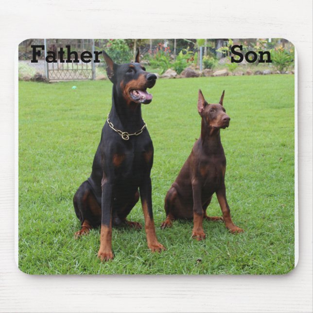 Dobermans Far och Son Mouse Pad Musmatta (Framsidan)