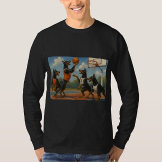 Dobermans playing basketball t shirt