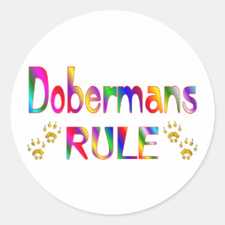 Dobermans Rule Runt Klistermärke