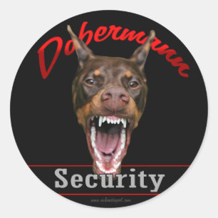Dobermansäkerhet Runt Klistermärke