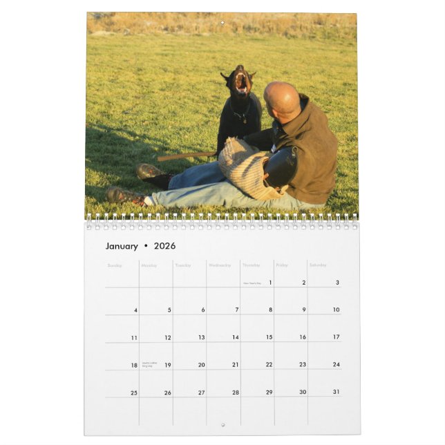 Dobermanskyddskalendern uppdaterade 2012 kalender (Jan 2026)