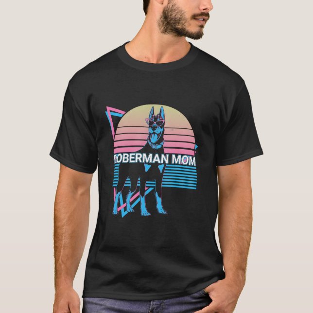 Dobern Dobie Mamma Dober Mamma T Shirt (Framsida)