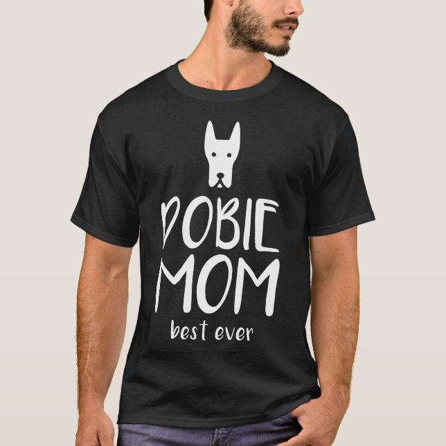 Dobie Mamma Hund Mamma Doberman T Shirt (Framsida)