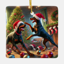 Dobie-roligten Julgransprydnad Keramik