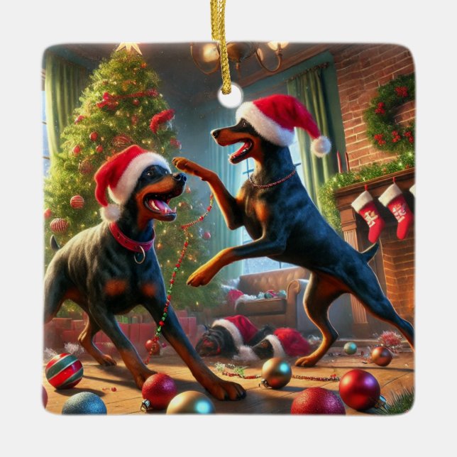 Dobie-roligten Julgransprydnad Keramik (Framsida)