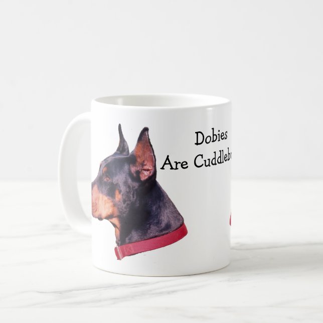 Dobies är Cuddlebugs Doberman Photo Kaffemugg (Framsida vänster)