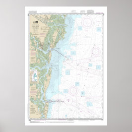 Doboy Ljud till Fernandina Nautical Chart 11502 Poster