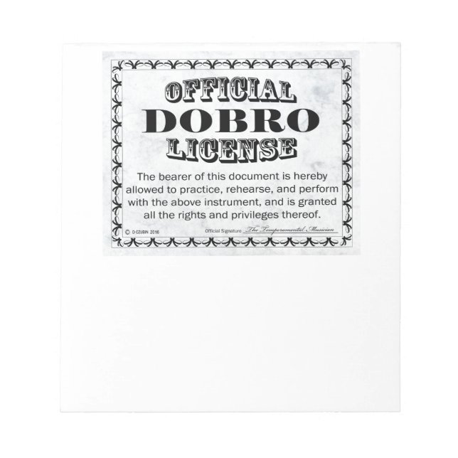 Dobro License Anteckningsblock (Framsida)