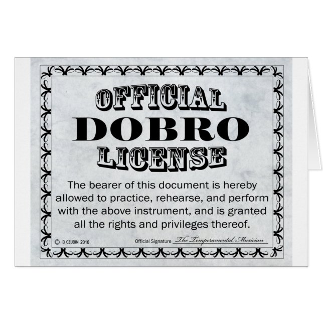 Dobro License Hälsningskort (Framsidan Horizontal)