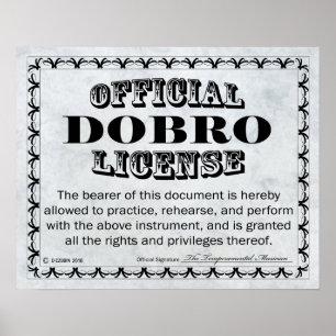 Dobro License Poster