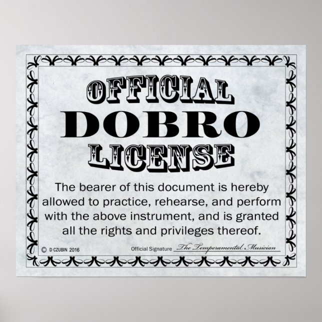 Dobro License Poster (Framsidan)