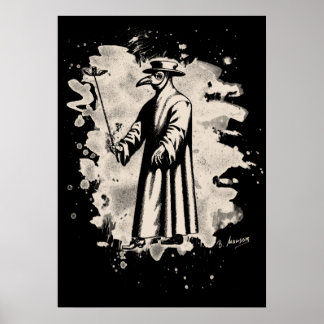 Doc beak - Plague doctor – bleached white Poster