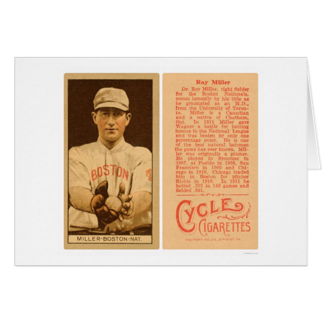 Doc-mjölnaren Boston trotsar baseball 1912 Hälsningskort (Framsidan Horizontal)