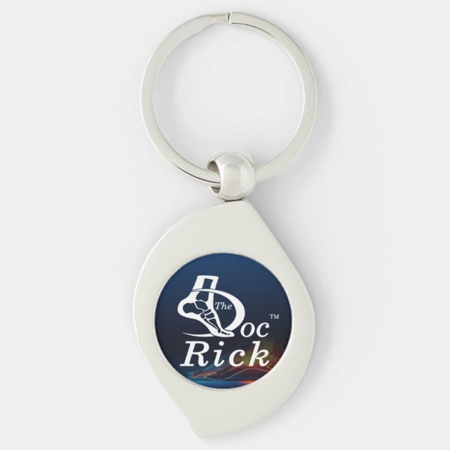 DOC RICK KEYCHAIN SWIRL SILVERFÄRGAD NYCKELRING (Framsidan)