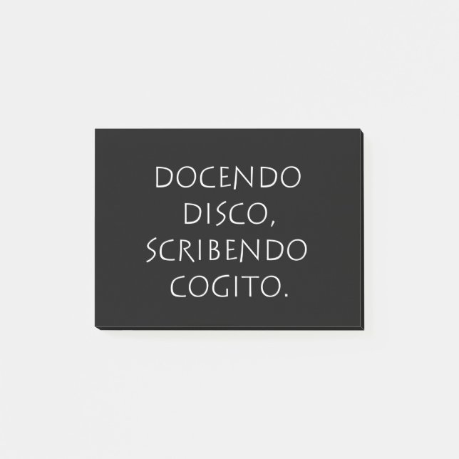 Docendo disco scribendo cogito post-it block (Framsida)