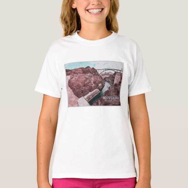 DOCK DAM WATERCOLOR - NEVADA - ARIZONA T SHIRT (Framsida)