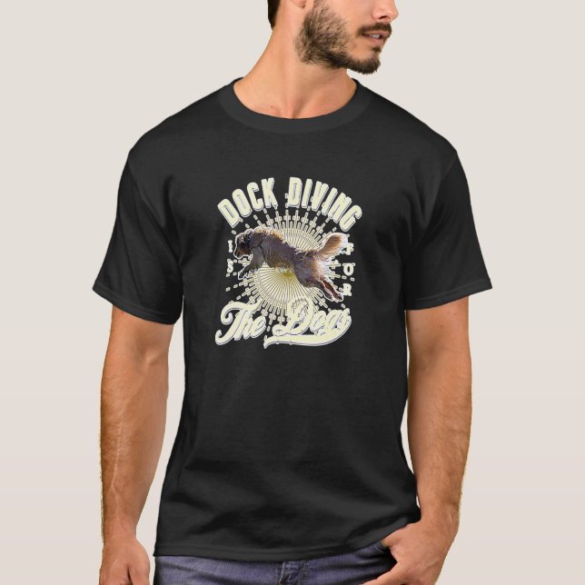Dock Diving Is For The Golden Retriever Puppy Dog  T Shirt (Framsida)