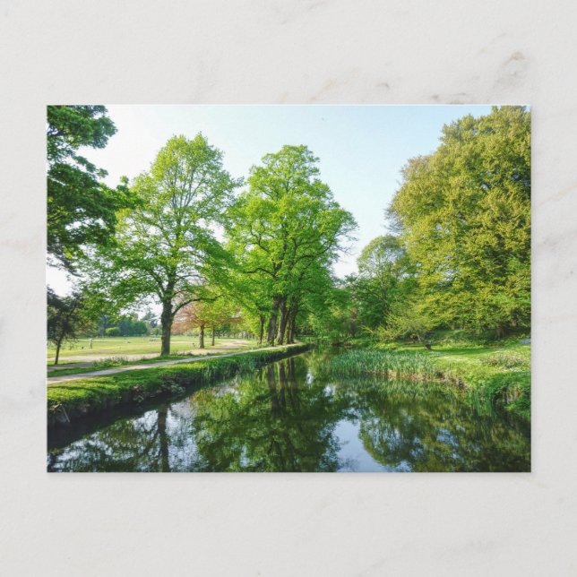Dock Feeder Canal, Bute Park, Cardiff, Wales. Vykort (Framsida)