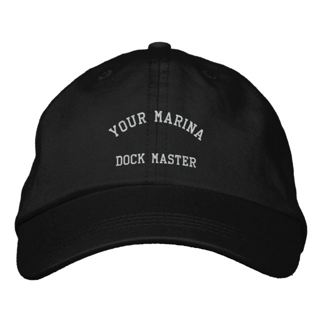 Dock Master Marina Embroized Cap Black Broderad Keps (Framsida)