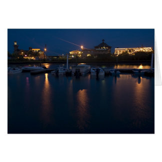 Dock Street, Cedar Nyckel, Florida, på natten Hälsningskort