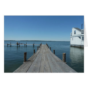 Dock vid Clear Sjö Iowa Hälsningskort