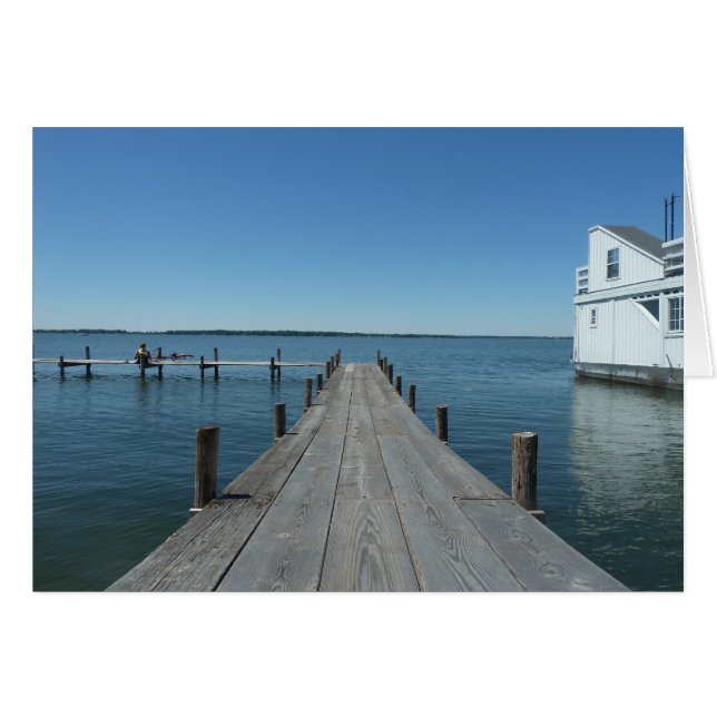 Dock vid Clear Sjö Iowa Hälsningskort (Framsidan Horizontal)